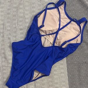 Blue Strappy Swimsuit